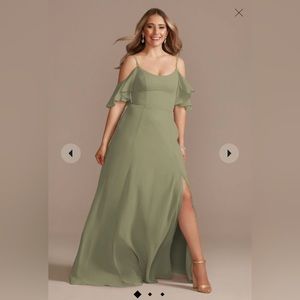NWT cold-shoulder long chiffon bridesmaid dress